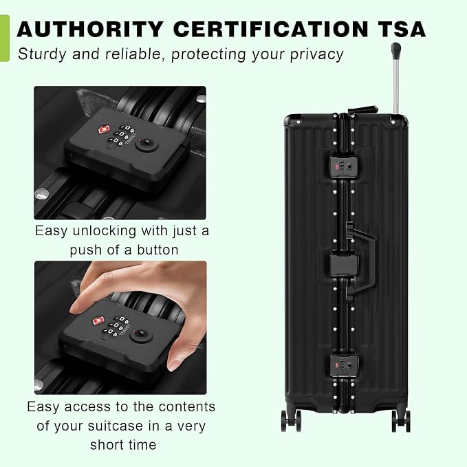 AnyZip Luggage PC+ABS Aluminum Frame Zipperless Checked Luggage Hard Shell - Image 6