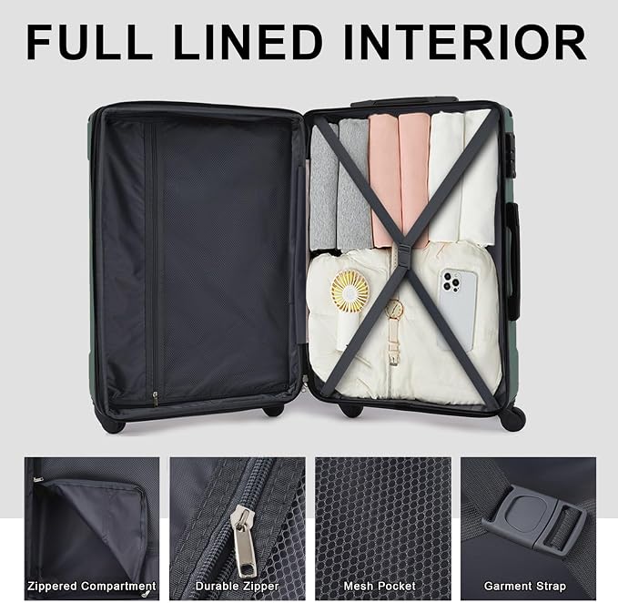 Merax 20 Inch Carry On Luggage Airline Approved, Hardshell ABS Suitcase - Image 6