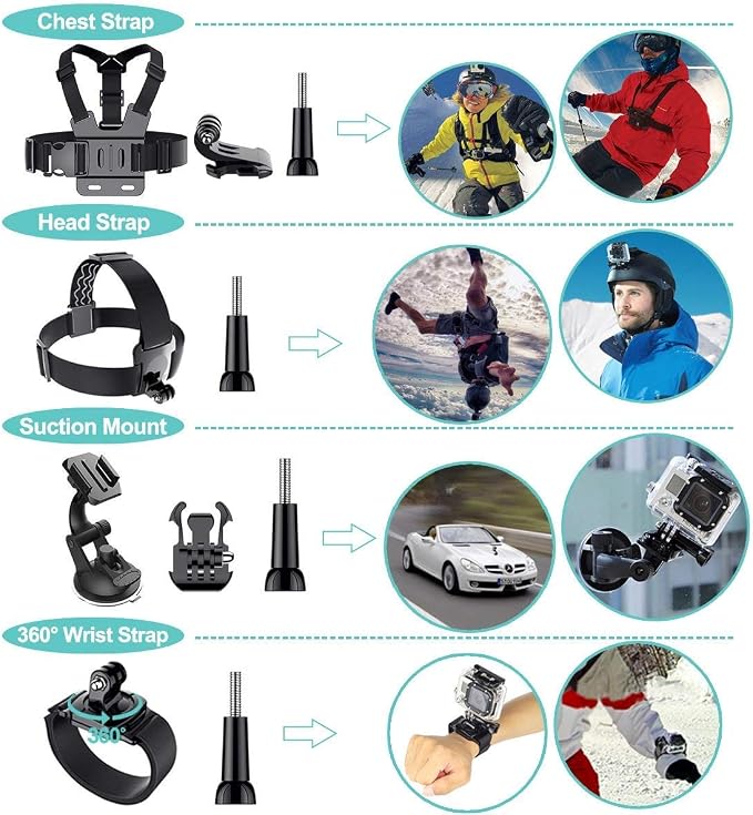 61 in 1 Action Camera Accessories Kit - Image 5