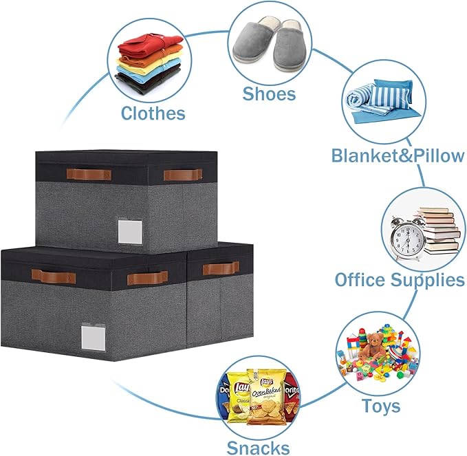 GhvyenntteS Storage Bins with Lids 6 Pack, Large Storage Baskets with Lid and 3 - Image 7
