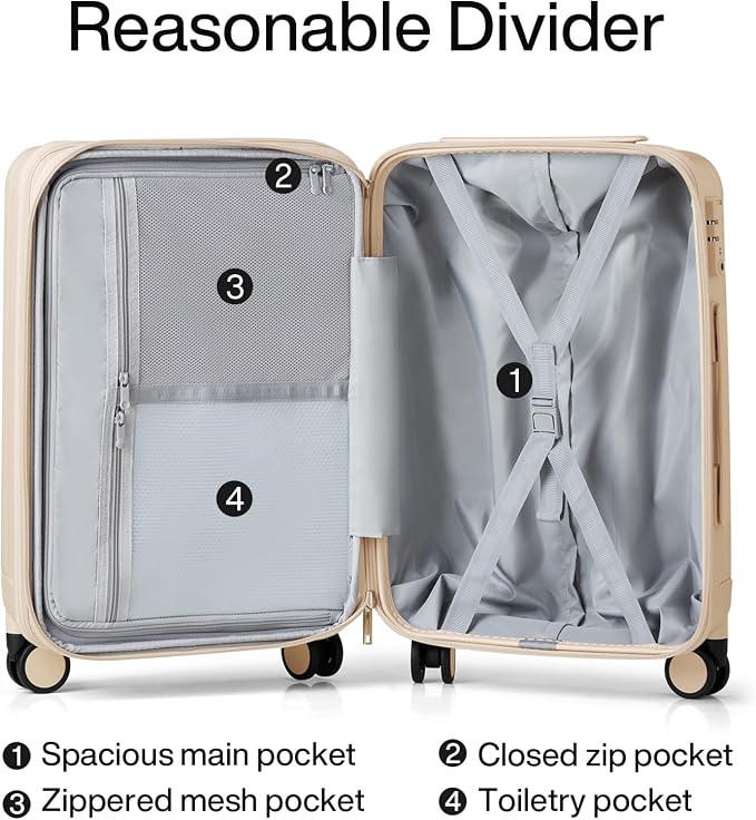 Hanke 20 Inch Expandable Carry on Luggage 22x14x9 Airline Approved Lightweight - Image 7