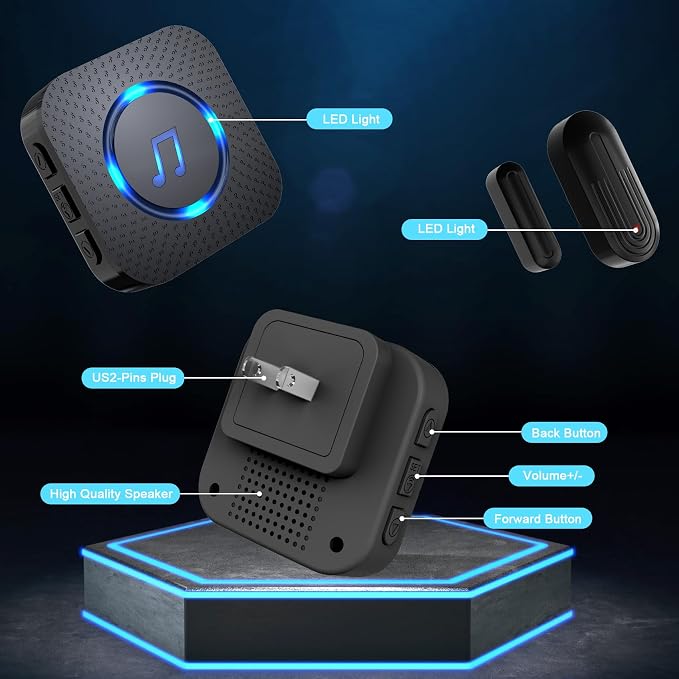 SanJie Door Chime, Wireless Door Chimes When Door Open Entry - Image 8