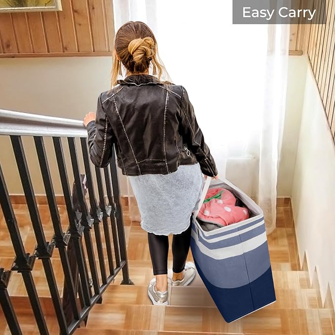 HomeHacks 2 Pack Large Laundry Baskets, Waterproof, Freestanding Laundry Hampers - Image 7