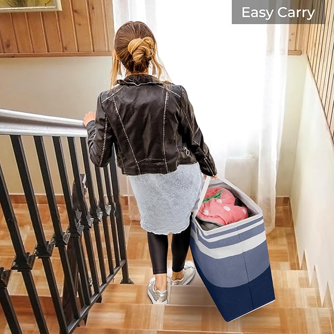 HomeHacks 2 Pack Large Laundry Baskets, Waterproof, Freestanding Laundry Hampers - Image 7