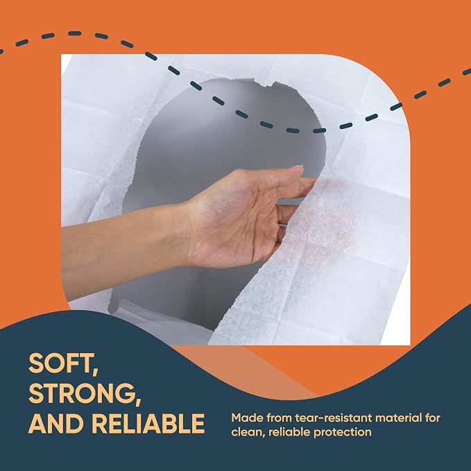 Disposable Toilet Seat Covers Pack of 50 XLarge Flushable Paper Travel Toilet - Image 3