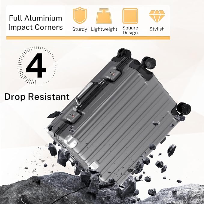 Krute Carry On Luggage 20 inch Aluminum Frame Suitcase - Image 5