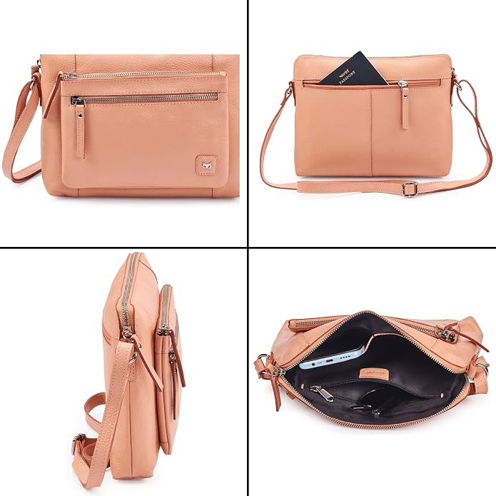 Wise Owl Accessories Small Soft Pebbled Real Leather Crossbody Handbags Purses - Image 6