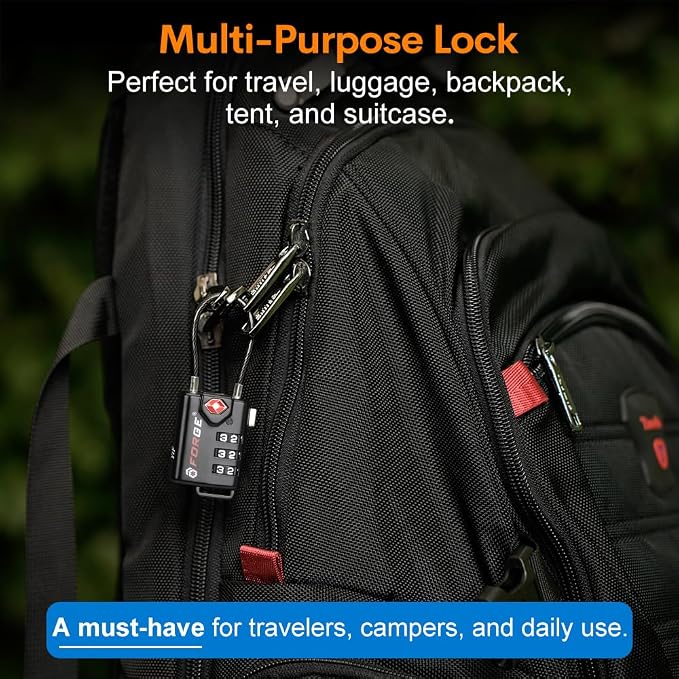 TSA Approved Cable Luggage Locks, Re-settable Combination - Image 7