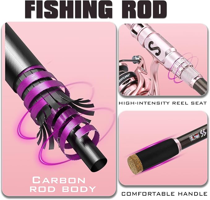 Sougayilang Telescopic Fishing Rod and Reel Combo, Collapsible Travel Fishing - Image 3
