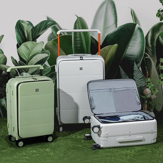 Hanke Top Opening Carry On Luggage, 20 Inch Zipperless Aluminum Frame Wide - Image 7