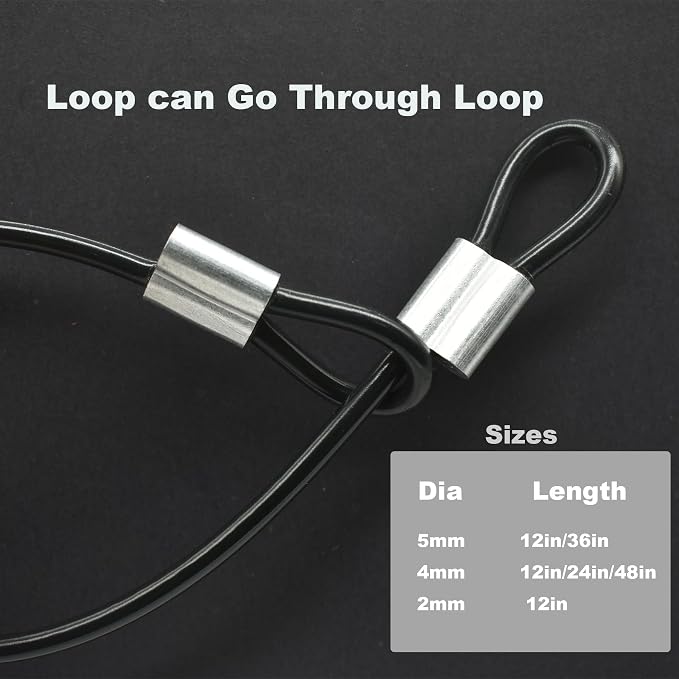5 Pcs 5mm Wire 36 inch Vinyl Coated Stainless Steel Cable - Image 2