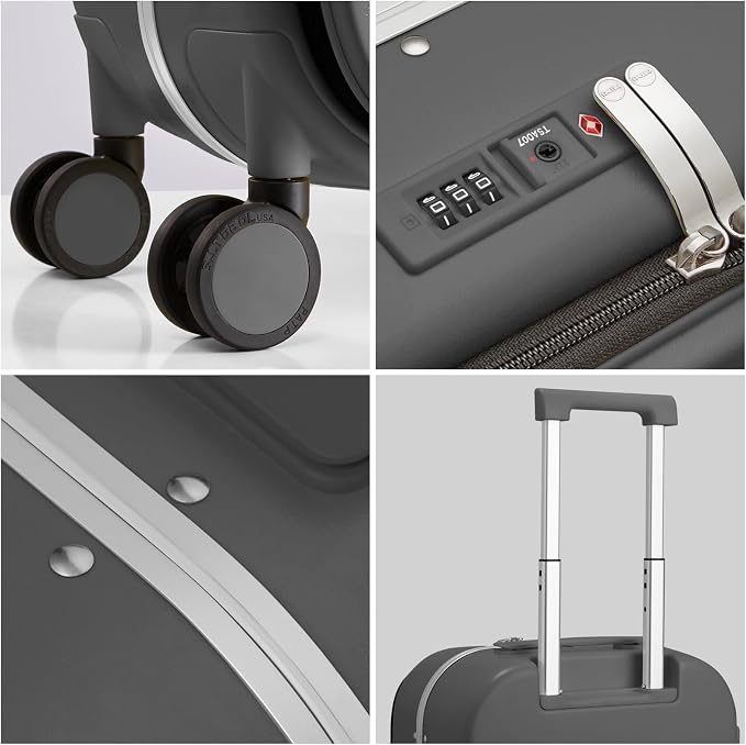 mixi Carry On Luggage, Travel Rolling Luggage Aluminum Frame PC Hardside - Image 5