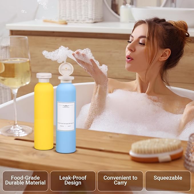 Travel Shampoo Bottle, Empty Plastic Squeeze Bottles 8.8oz - Image 4