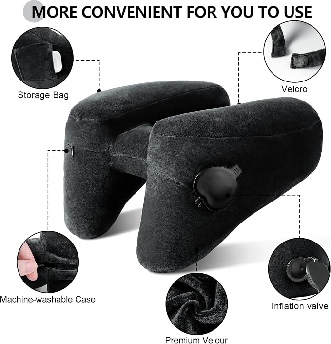Sunany Neck Pillow for Travel Inflatable Airplane Pillow Comfortably Supports - Image 3
