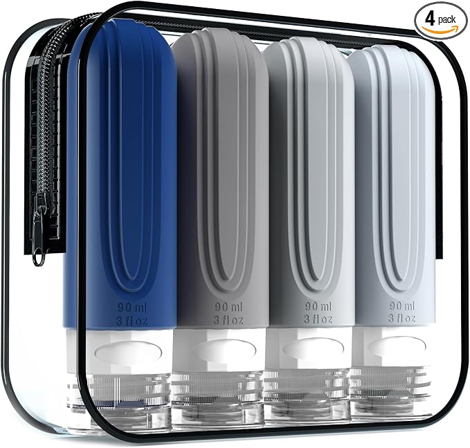 Travel Bottles for Toiletries, Tsa Approved 3oz Travel Size Containers BPA Free by Mrsdry