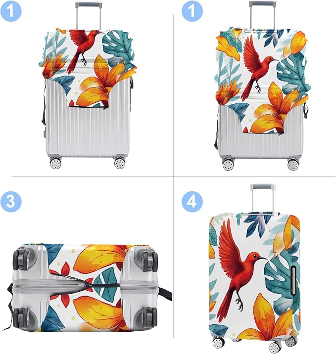 Luggage Cover Washable Suitcase Protector Anti-Scratch, Stretchable Fit - Image 4