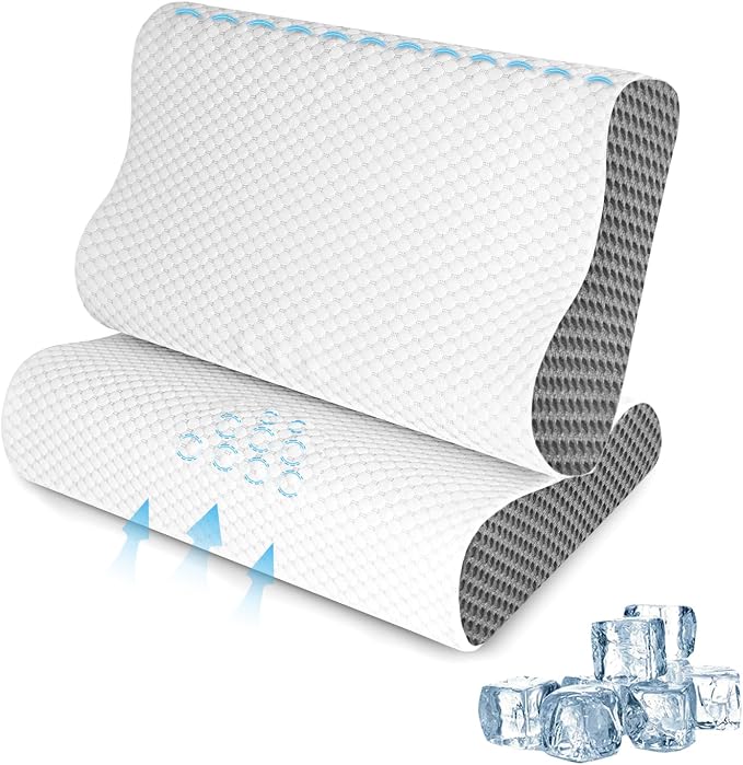 Cooling Pillows Queen Size Set of 2, Memory Foam Bed Pillows by SUFOR