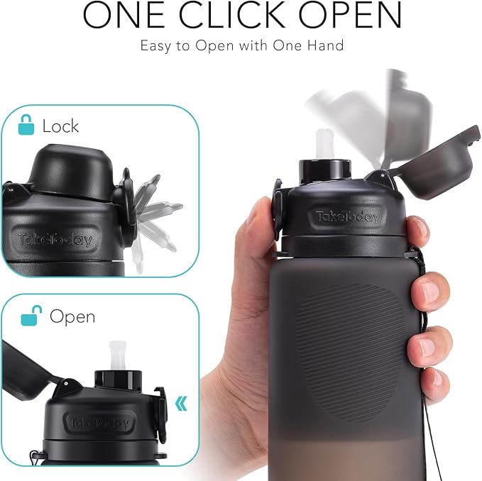 TakeToday Collapsible Water Bottles 32oz, Foldable Travel Water Bottle - Image 5