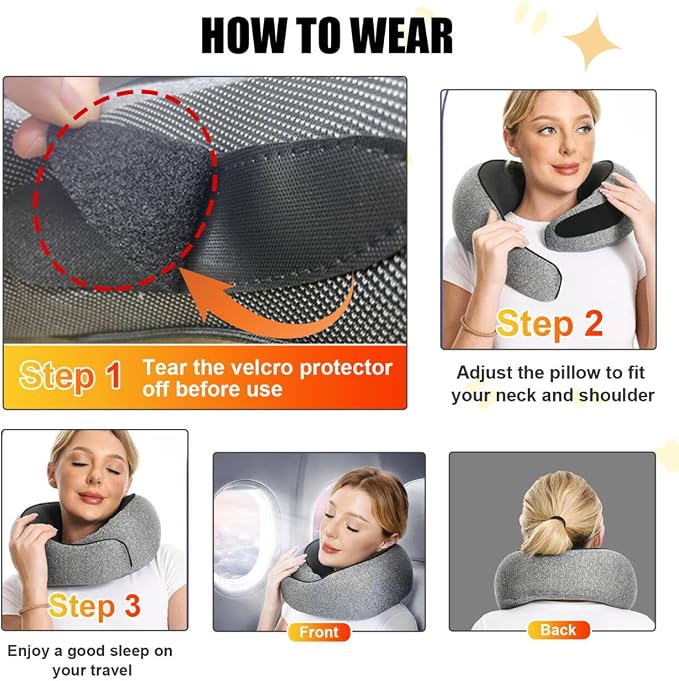 RURING Travel Pillows for Airplanes, Travel Neck Pillow Travel Pillow, Neck - Image 2