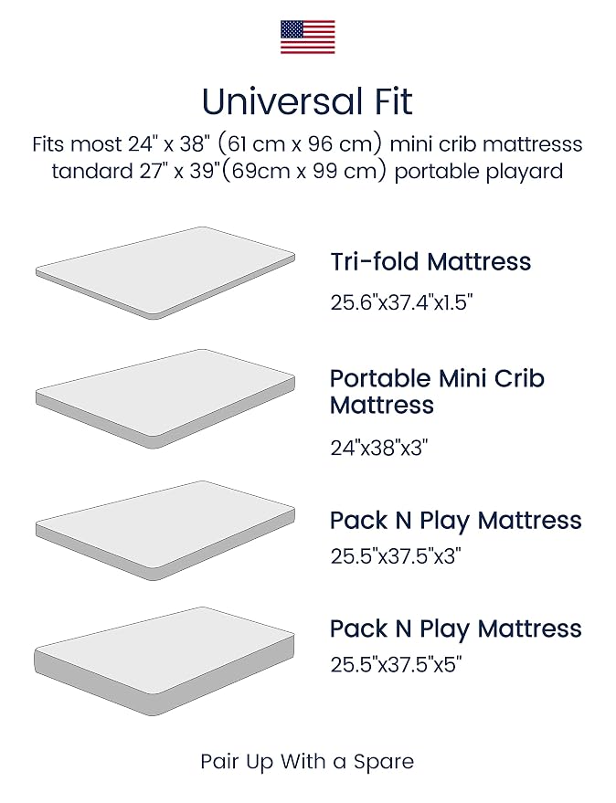 TotAha Premium Stretchy Pack N Play Playard Sheets | Mini Crib Sheets - Image 3