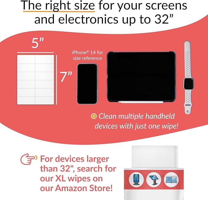 iCloth 70% Isopropyl Alcohol Large Screen and Electronics Wipes, Streak-Free - Image 9