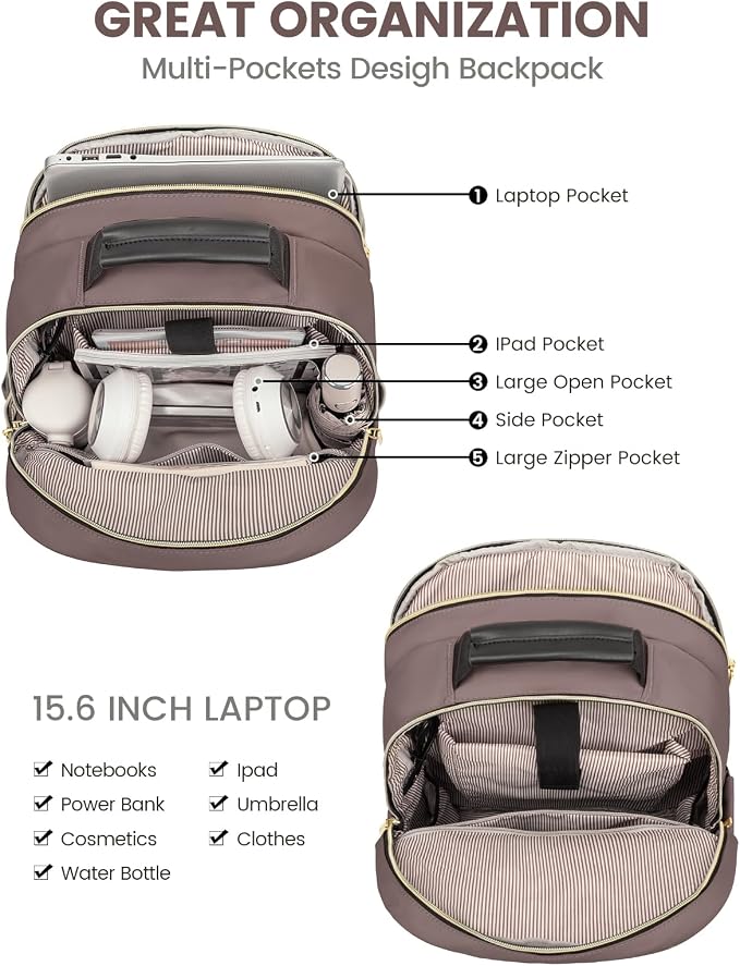LOVEVOOK Laptop Backpack Purse for Women, Large Capacity Travel Business - Image 4