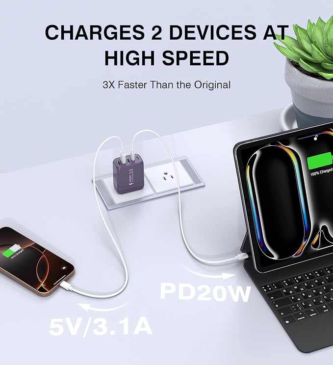 50W 2-Pack USB C Wall Charger Block, 5-Port C Charger Fast Charging Block PD - Image 7