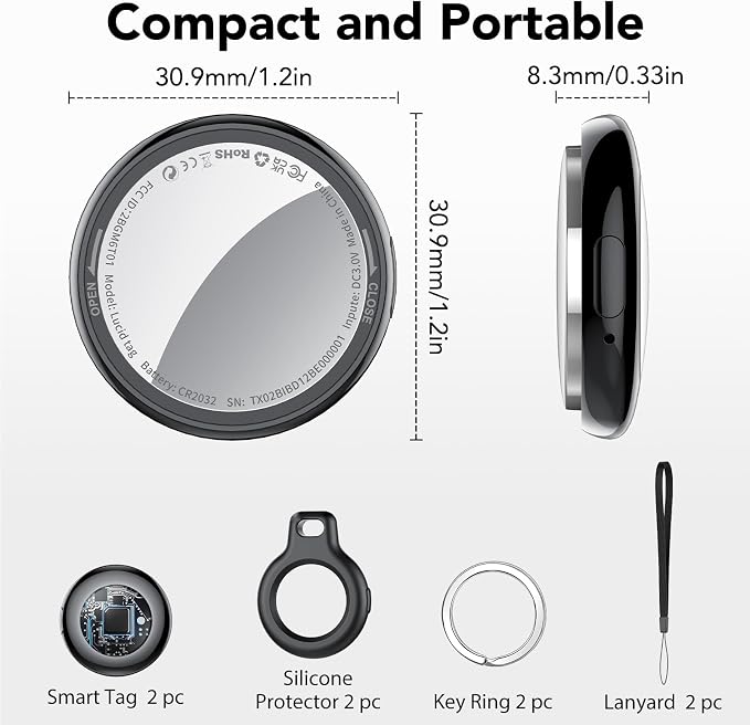 2025 New Air Tracker Tag-2 Pack, Replaceable Battery, Key Finder and Item - Image 6