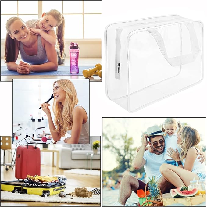 2Pcs Crystal Clear PVC Travel Toiletry Bag Kit - Image 3