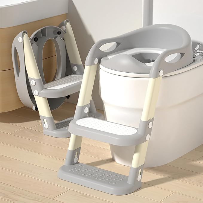 Potty Training Seat with Step Stool Ladder, Adjustable Foldable Potty Seat - Image 7