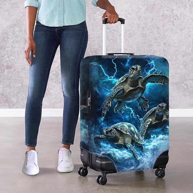 Sea Turtle Suitcase Cover Fits 22-25 Inch Luggage - Image 4