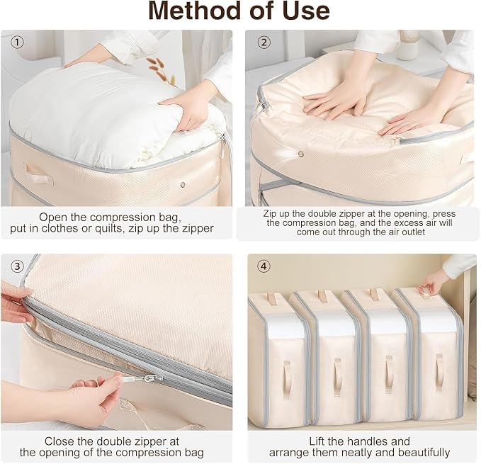 DIMJ Comforter Storage Bag - 110L Large Capacity Ultra Space Saving Self - Image 4