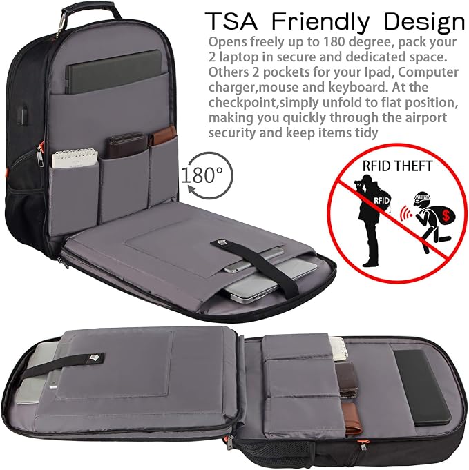 Travel Laptop Backpack, Extra Large 18.4 inch Gaming Laptop Backpacks - Image 4