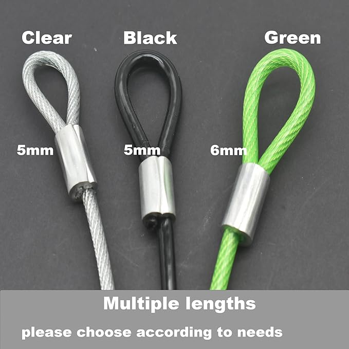 4 pcs 20 inch 5mm Thickness Vinyl Cover Coated Galvanized Steel Wire Cable - Image 3