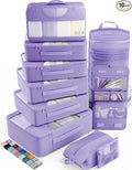 Veken 10 Set Packing Cubes for Travel Essential, Suitcase Organizer Bags in 4 by Veken