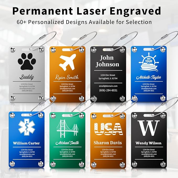 3 Pack Personalized Luggage Tags - Image 3