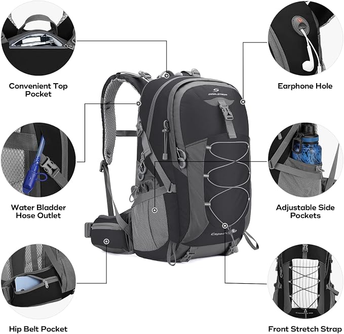 Maelstrom Hiking Backpack, Camping Backpack, 40L Waterproof Hiking Daypack - Image 3