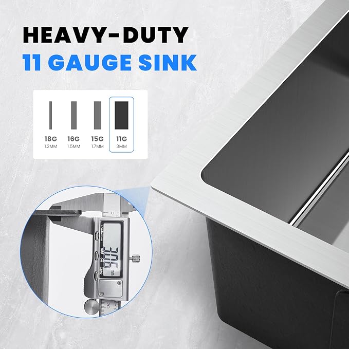 POPFLY 28×20 Inch Drop In SUS 304 Kitchen Sink, Top mount Stainless Steel 9 - Image 3