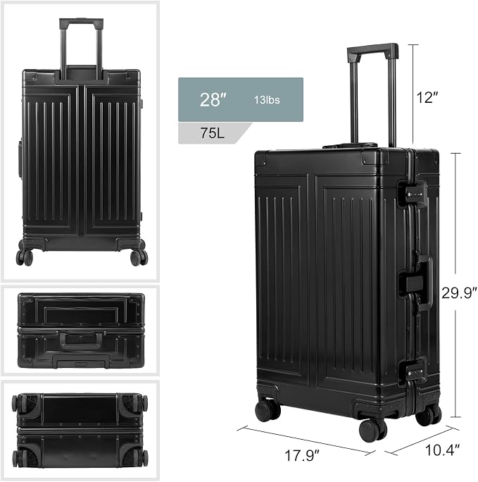 All Aluminum Magnesium 20/28 Luggage set ，Cut from Whole Aluminum Sheet，22x14x9 - Image 7