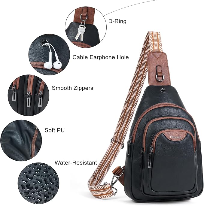 Crossbody Sling Bag for Women Men Anti Theft Cross Body Fanny Pack Belt Bag - Image 6