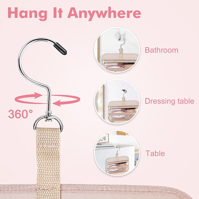 Wedama Toiletry Bag for Women, Medium Cosmetic Travel Bag, Hanging Toiletry Bag - Image 4