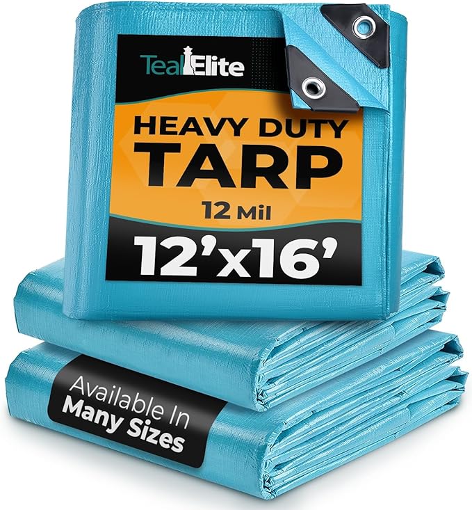 Tarps Heavy Duty Waterproof 12x16-12 mil Thick Camping Tent by TealElite