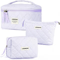 Makeup Bag 3 PCS Cosmetic Bags for Women, Large Travel Make up Bag Set Cute by Lodmemo