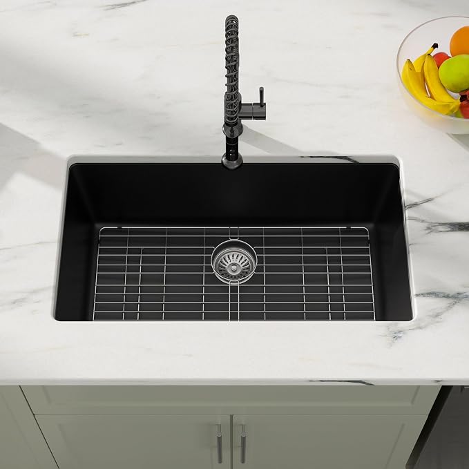 Dcolora 33 Inch Granite Composite Kitchen Sink, Round Corner - Image 3