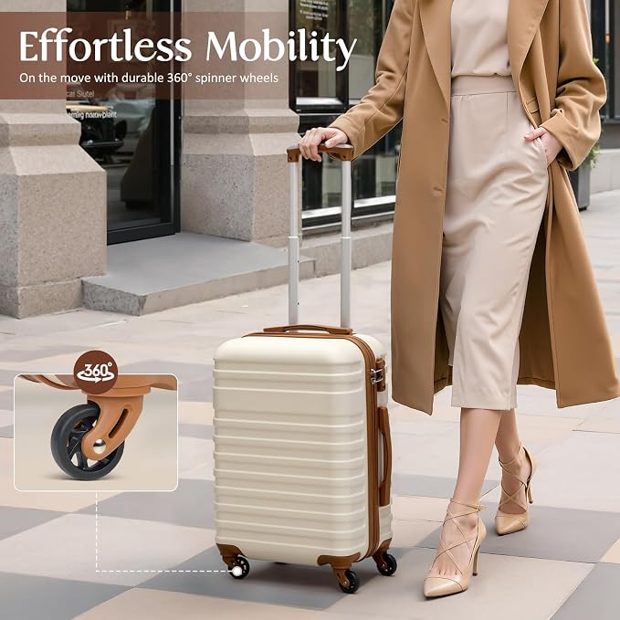 Coolife Suitcase Set 3 Piece Luggage Set Carry On Hardside Luggage - Image 4