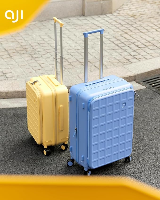 aji Expandable Top Opening 24 Inch Checked Luggage - Image 12
