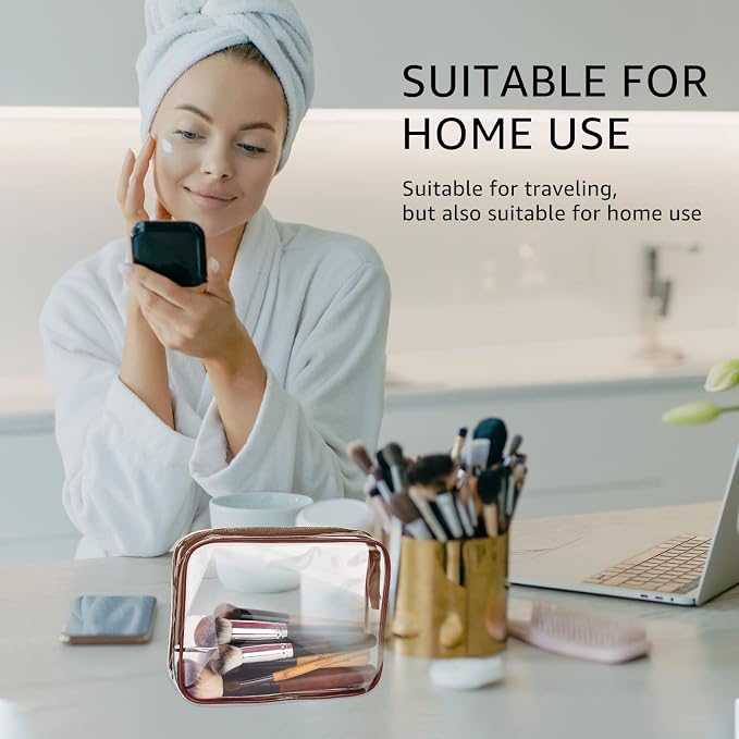 5Pcs Crystal Clear PVC Travel Toiletry Bag Kit - Image 2