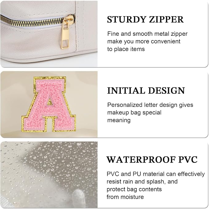 YOOLIFE Initial Travel Makeup Bag Pouch - Image 5