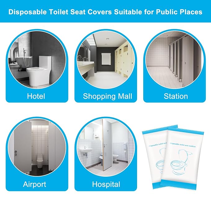 100 Pack Disposable Toilet Seat Cover Waterproof Non-Woven Fabric, Disposable - Image 8