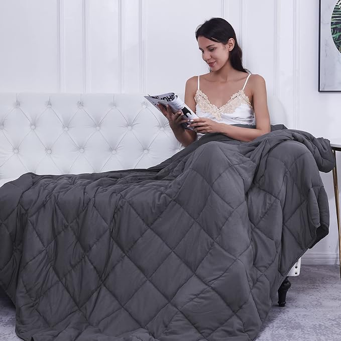 Soft Thick Weighted Blanket Queen Size Cooling BreathableMicrofiber Material - Image 7